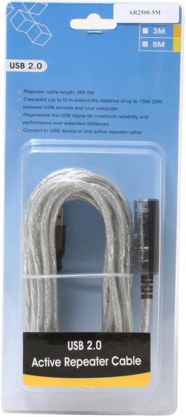 Alt view image 3 of 3 - GWC AR2500- 5M Silver USB 2.0 Repeater Cable