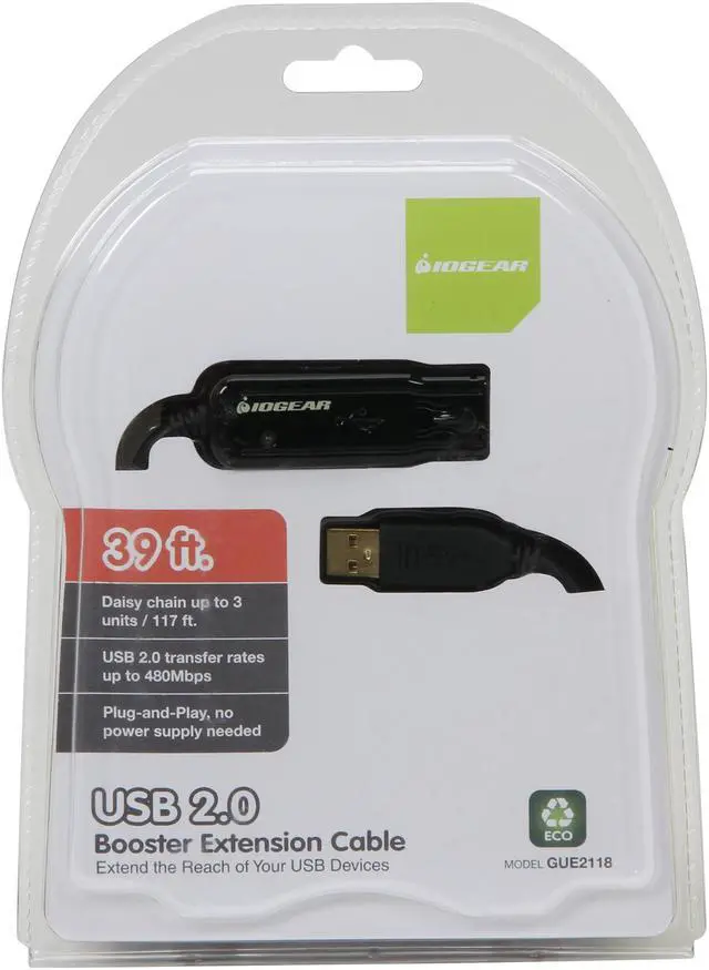 Alt view image 4 of 4 - IOGEAR GUE2118 39 ft. Black Booster Extension Cable