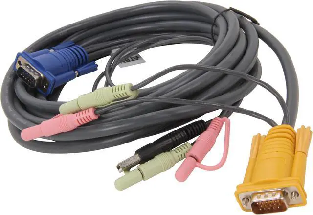 Alt view image 2 of 3 - IOGEAR 15 feet Micro-Lite Bonded All-in-One USB KVM Cable G2L5305U