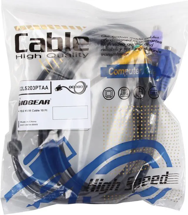 Alt view image 3 of 3 - IOGEAR 10 ft. PS/2 KVM Cable G2L5203PTAA