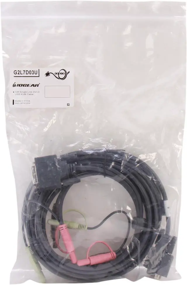 Alt view image 3 of 3 - IOGEAR 10 ft. Single Link DVI-D USB KVM Cable G2L7D03U