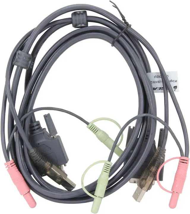 Alt view image 2 of 3 - IOGEAR 6 ft. Single Link DVI-I USB KVM Cable G2L7D02UI