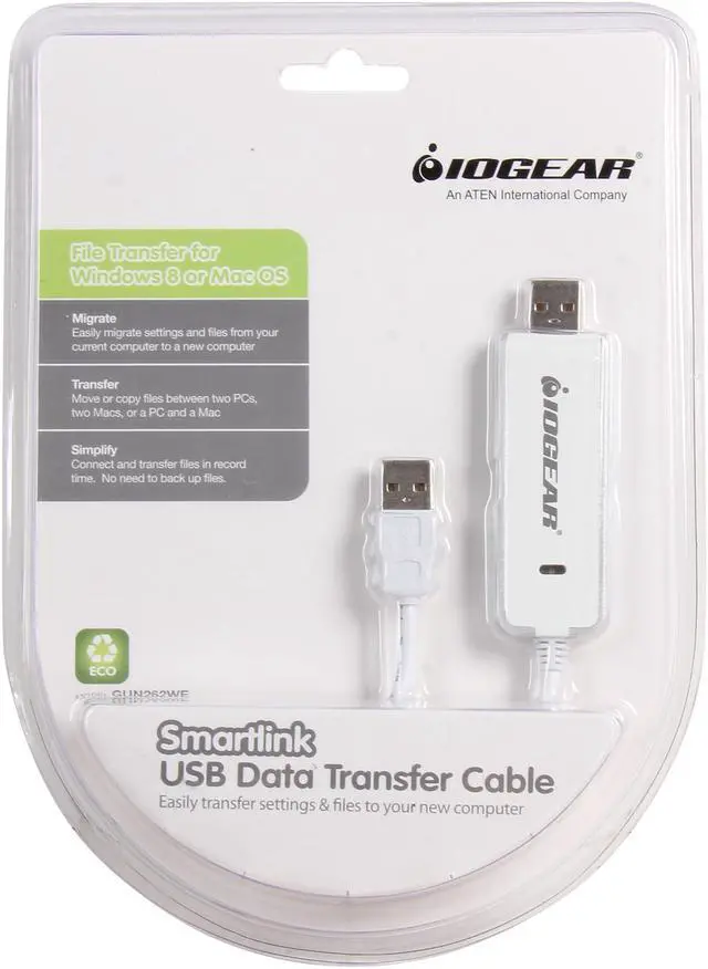 Alt view image 4 of 4 - IOGEAR GUN262WE White Smartlink USB Data Transfer Cable
