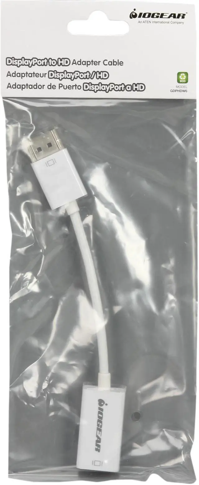 Alt view image 8 of 8 - IOGEAR GDPHDW6 DisplayPort to HD Adapter Cable