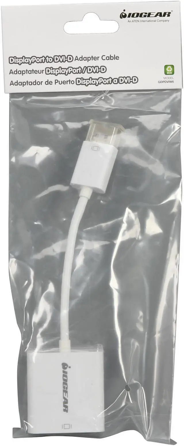 Alt view image 8 of 8 - IOGEAR GDPDVIW6 DisplayPort to DVI Adapter Cable