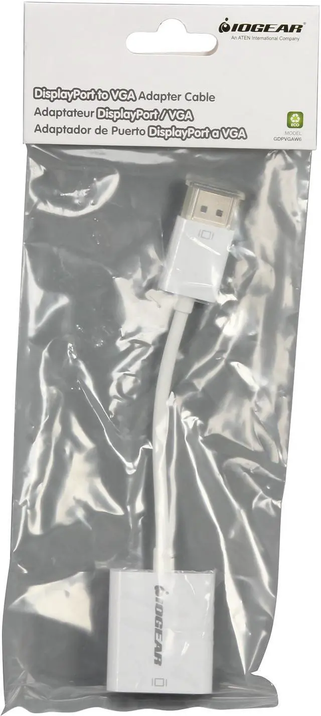 Alt view image 9 of 9 - IOGEAR GDPVGAW6 DisplayPort to VGA Adapter Cable
