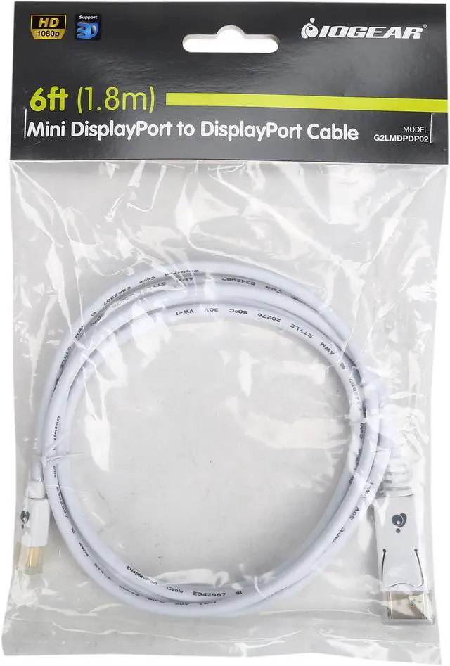 Alt view image 3 of 3 - IOGEAR Model G2LMDPDP02 Mini DisplayPort to DisplayPort Cable