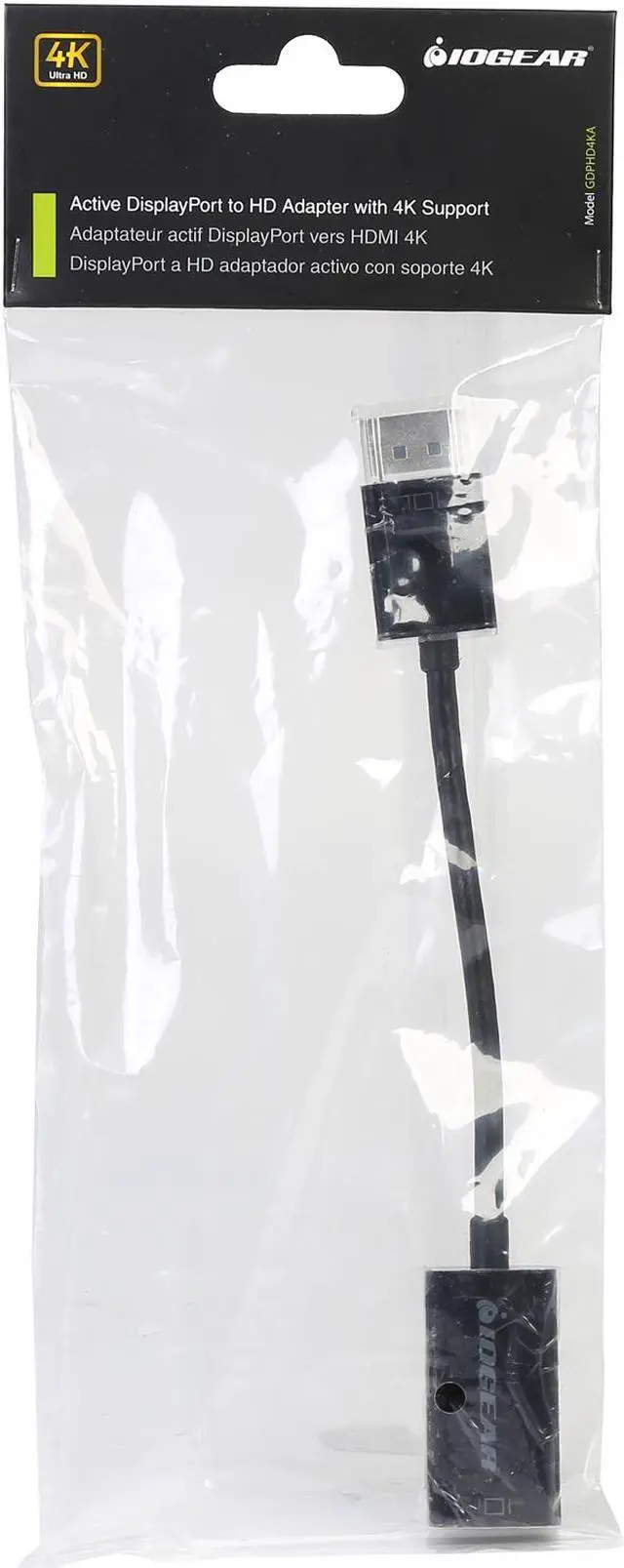 Alt view image 2 of 2 - IOGEAR GDPHD4KA Active DisplayPort to HDMI Adapter with 4K Support