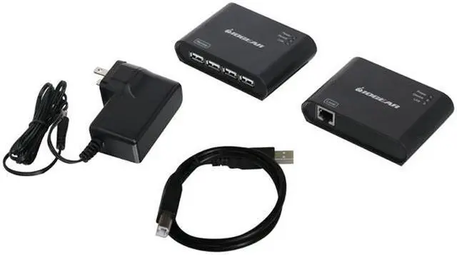 Alt view image 3 of 3 - IOGEAR GUCE64 USB 2.0 4-Port BoostLinq Ethernet - 164ft, 4-Port USB Extender over Cat5/Cat5e/Cat6 Ethernet Cable
