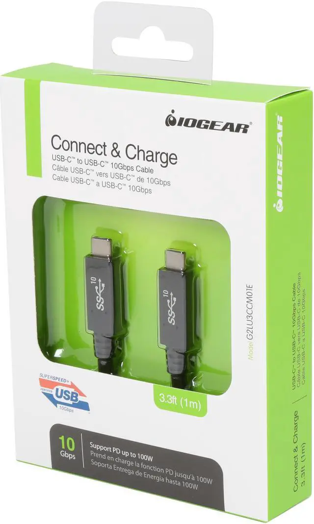 Alt view image 4 of 4 - IOGEAR G2LU3CCM01E Black Smart USB-C to USB-C [USB-IF Certified] 10Gbps Cable with E-Marker