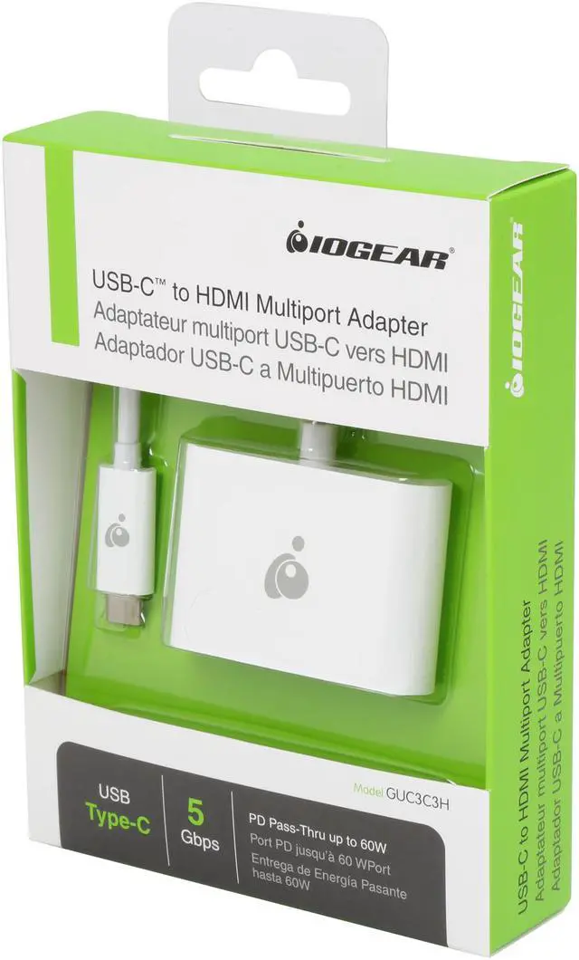 Alt view image 4 of 5 - IOGEAR GUC3C3H USB-C to HDMI / USB Multiport Adapter