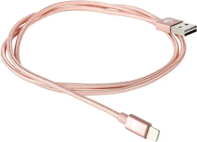 Alt view image 2 of 2 - IOGEAR GAUL01-RG 3.3ft Premium Nylon Lightning Cable, Apple MFi Certified for iPhone Chargers, iPhone Xs/XS Max/XR/X / 8/8 Plus / 7/7 Plus / 6/6 Plus / 5s, iPad Pro Air 2, and More Rose Gold - 1 Pack