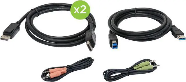 Alt view image 2 of 2 - IOGEAR 5ft. Dual View DisplayPort KVM Cable Set with USB and Audio (TAA)