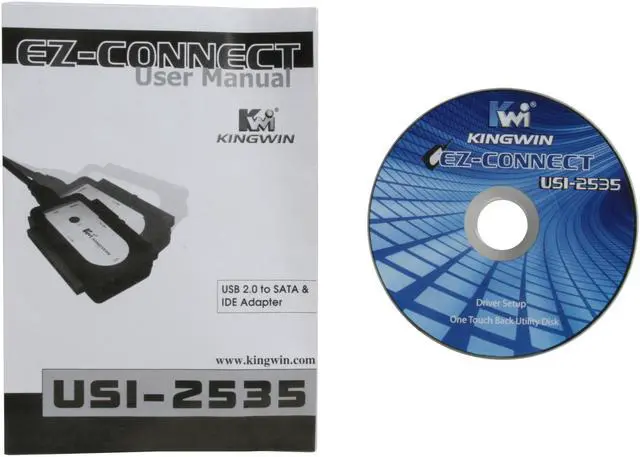 Alt view image 8 of 9 - KINGWIN USI-2535 Hi-Speed USB 2.0 to SATA/IDE Drive Adapter