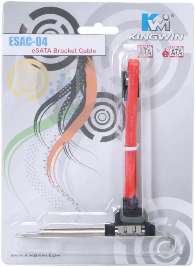Alt view image 2 of 2 - KINGWIN ESAC-04 1.3 ft. eSATA Bracket cable