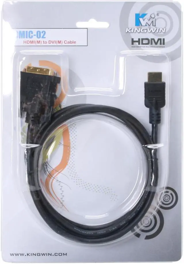 Main image of KINGWIN HDMIC-02 6 ft. Black HDMI Male to DVI Male Extension Cable