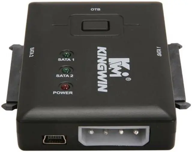 Alt view image 3 of 6 - KINGWIN KWI-S2 USB 2.0 to Dual SATA Adapter w/ OTB