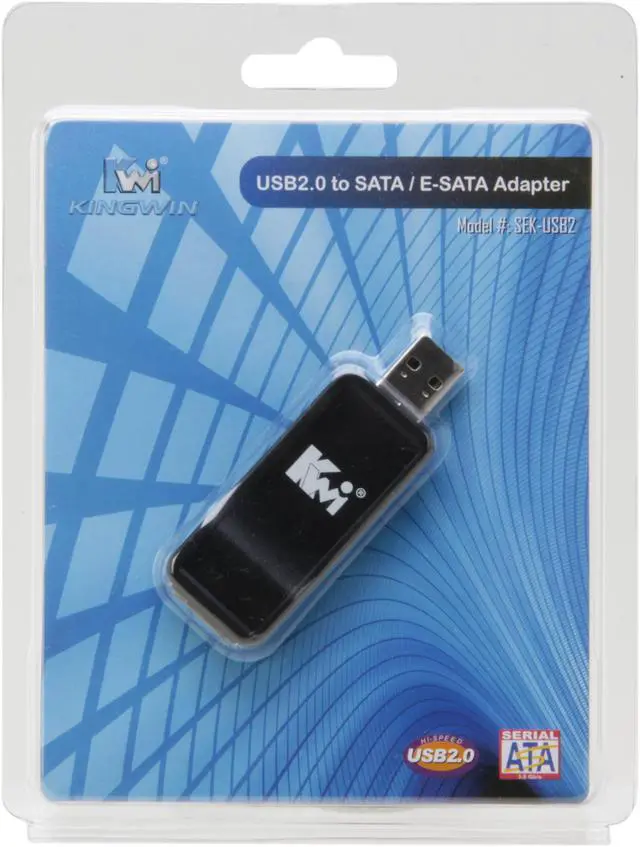 Alt view image 7 of 7 - KINGWIN SEK-USB2 USB2.0 to SATA & E-SATA Adapter