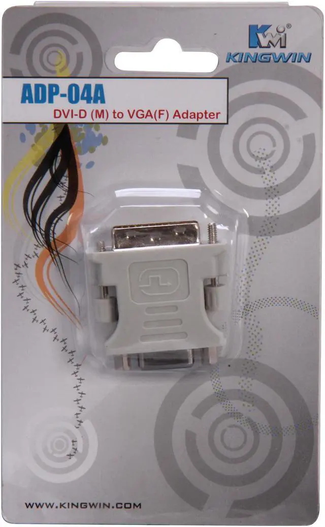 Alt view image 5 of 5 - KINGWIN ADP-04A DVI-D Male (24+1 pin) to VGA HD 15 Female Adapter