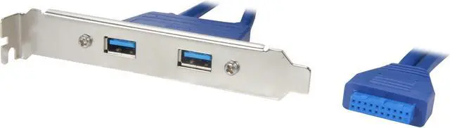 Main image of KINGWIN KW-PCI2USB3 Blue 2 Port USB 3.0 Bracket 20pin Header Cable