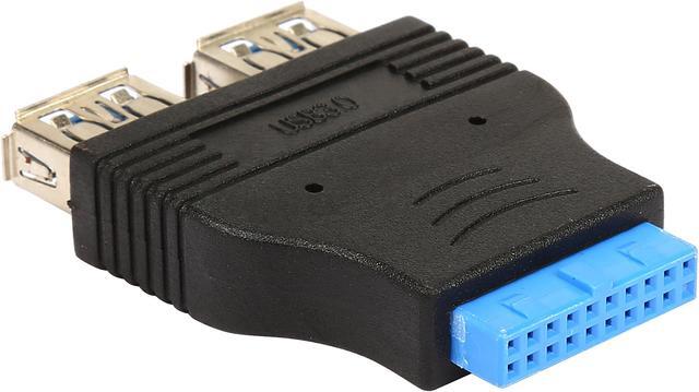 Alt view image 2 of 3 - KINGWIN KW-2USB3A Two USB 3.0 female type A ports to 20 pin MB adapter