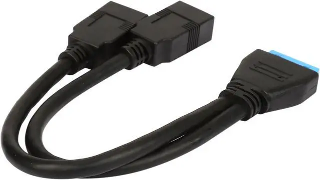 Alt view image 2 of 3 - KINGWIN KW-2USB3MB Two USB 3.0 female type A ports to 20 pin MB adapter cable