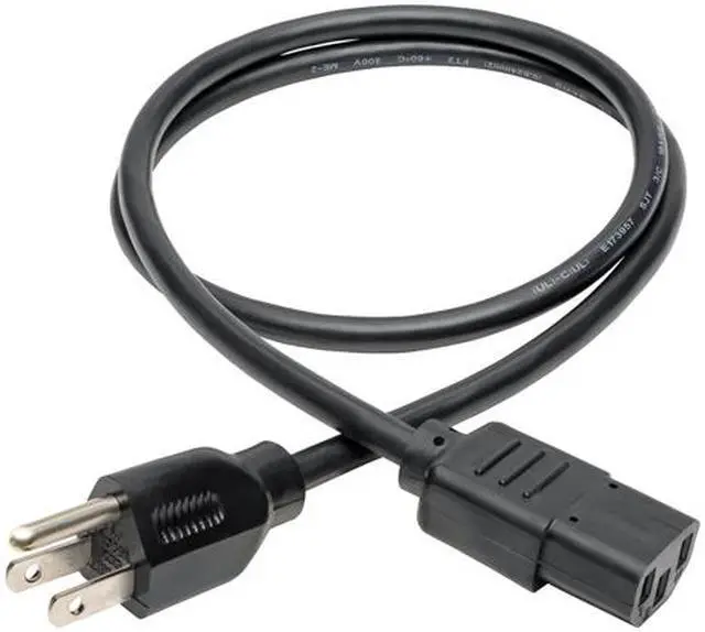 Alt view image 2 of 7 - Tripp Lite Universal Computer Power Cord, 10A, 18AWG (NEMA 5-15P to IEC-320-C13), 3-ft. (P006-003)