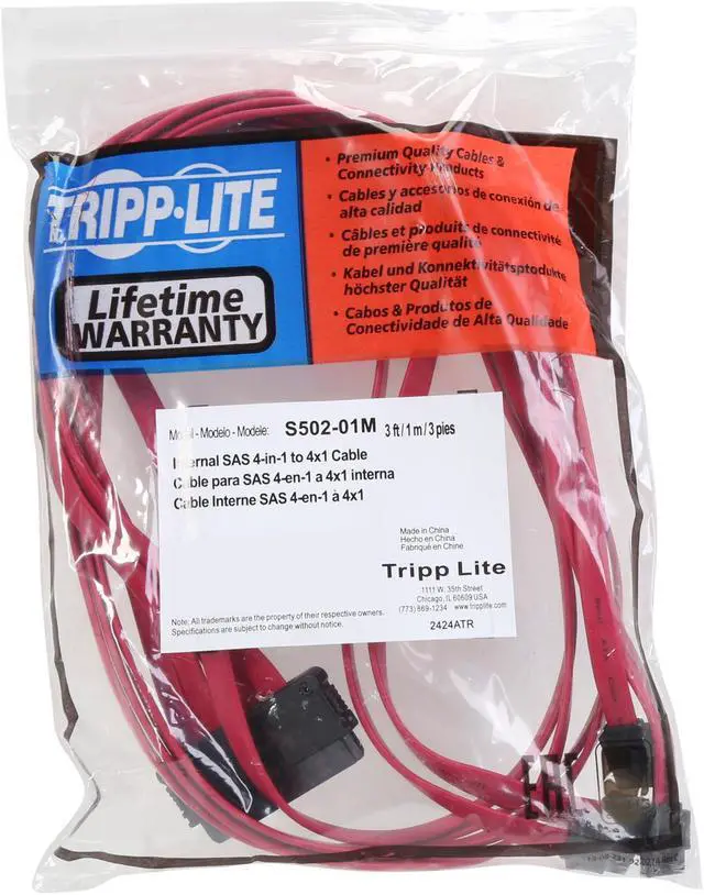 Alt view image 2 of 2 - Tripp Lite Model S502-01M 39.37" 4-in-1 Internal SAS Cable