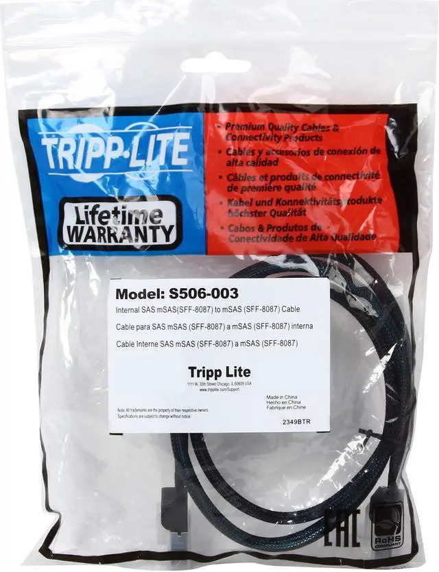 Alt view image 3 of 3 - Tripp Lite Model S506-003 36" Internal SAS Cable