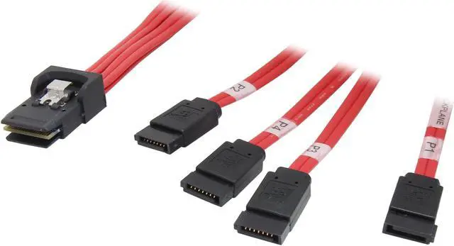Main image of Tripp Lite Model S508-003 3 ft. Internal SAS Cable, 4-Lane mini-SAS (SFF-8087) to 4xSATA 7pin (SFF-8482)