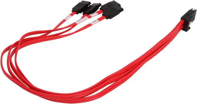 Alt view image 2 of 3 - Tripp Lite Model S508-18N 18" Internal SAS Cable, 4-Lane mini-SAS (SFF-8087) to 4xSATA 7pin (SFF-8482)
