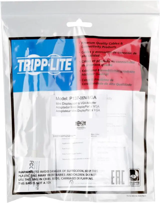Alt view image 3 of 3 - Tripp Lite Keyspan Mini DisplayPort to VGA Active Cable Adapter, Converter for MDP to VGA (M/F), 1920x1200/1080p, 6-in. (P137-06N-VGA)