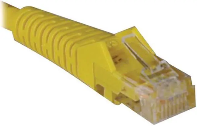 Main image of TRIPP LITE N001-010-YW 10 ft. Cat 5E Yellow 350MHz Snagless Molded Network Cable