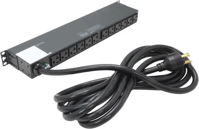 Main image of Tripp Lite Metered PDU, 30A, 12 Outlets (5-15/20R), 120 V, L5-30P, 15 ft. Cord, 1U Rack-Mount Power (PDUMH30)