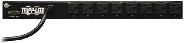 Alt view image 2 of 3 - Tripp Lite 1.4 kWatts Single-Phase Switched PDU with LX Platform Interface, 120V Outlets (16 x 5-15R), 5-15P, 100 - 127V Input, 12.0 Feet Cord, 1U Rack-Mount, TAA (PDUMH15NET)