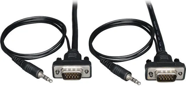 Main image of Tripp Lite P504-003-SM 3 ft. SVGA/VGA Compact RGB Coax Monitor Cable with Audio ( HD15 M/M, 3.5mm M/M )