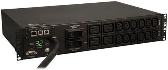 Main image of Tripp Lite Monitored PDU, 7.4 kW Single-Phase 230V Outlets (12-C13, 4-C19), IEC-309 32A Blue, 12 Feet Cord, 2U (PDUMNH32HV)