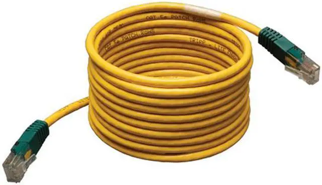 Main image of TRIPP LITE N010-025-YW 25 ft. Cat 5E (Crossover) Yellow Molded Patch Network Cable