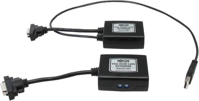 Alt view image 2 of 5 - Tripp Lite VGA over Cat5/Cat6 Extender Kit, Transmitter and Receiver, USB-Powered, 1920x1440 at 60Hz B130-101-U