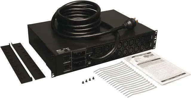 Alt view image 6 of 6 - Tripp Lite Metered PDU, 5.8 kW Single-Phase 208 / 240V Outlets (16 x C13 & 2 x C19), L6-30P, 12 Feet Cord, 2U Rack-Mount, TAA (PDUMH30HV)
