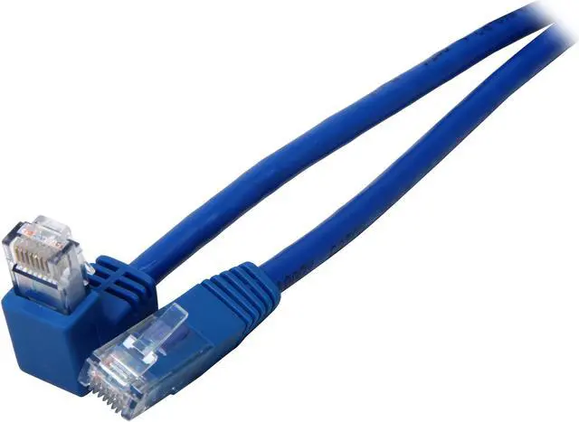 Main image of TRIPP LITE N204-003-BL-DN 3 ft. Cat 6 Blue Gigabit Right Angle Down to Straight Patch Cable