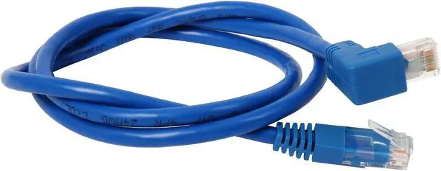 Alt view image 2 of 3 - TRIPP LITE N204-003-BL-DN 3 ft. Cat 6 Blue Gigabit Right Angle Down to Straight Patch Cable