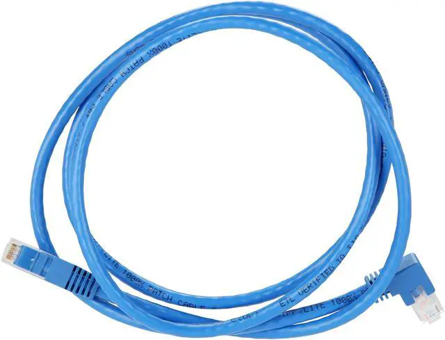 Alt view image 2 of 3 - TRIPP LITE N204-005-BL-LA 5 ft. Cat 6 Blue Gigabit Left Angle to Straight Patch Cable