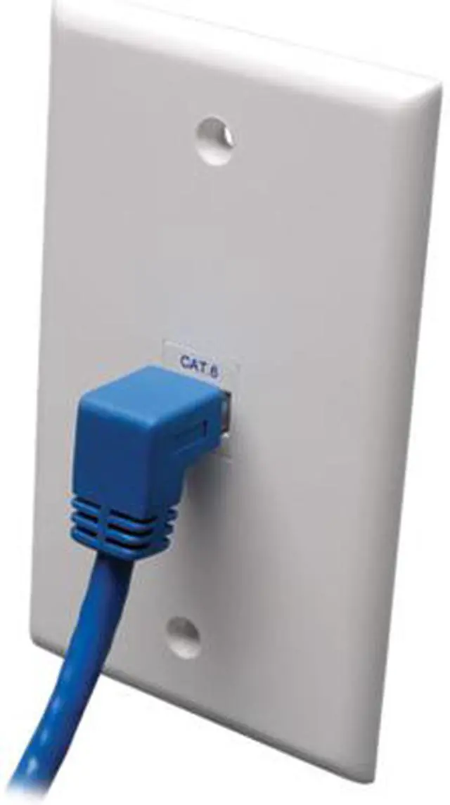 Main image of TRIPP LITE N204-005-BL-DN 5 ft. Cat 6 Blue Gigabit Right Angle Down to Straight Patch Cable