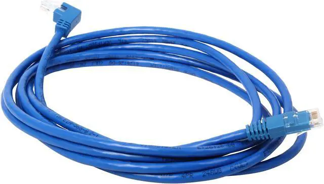 Alt view image 2 of 3 - TRIPP LITE N204-010-BL-RA 10 ft. Cat 6 Blue Gigabit Right Angle to Straight Patch Cable