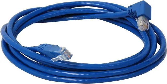 Alt view image 2 of 3 - TRIPP LITE N204-010-BL-DN 10 ft. Cat 6 Blue Gigabit Right Angle Down to Straight Patch Cable