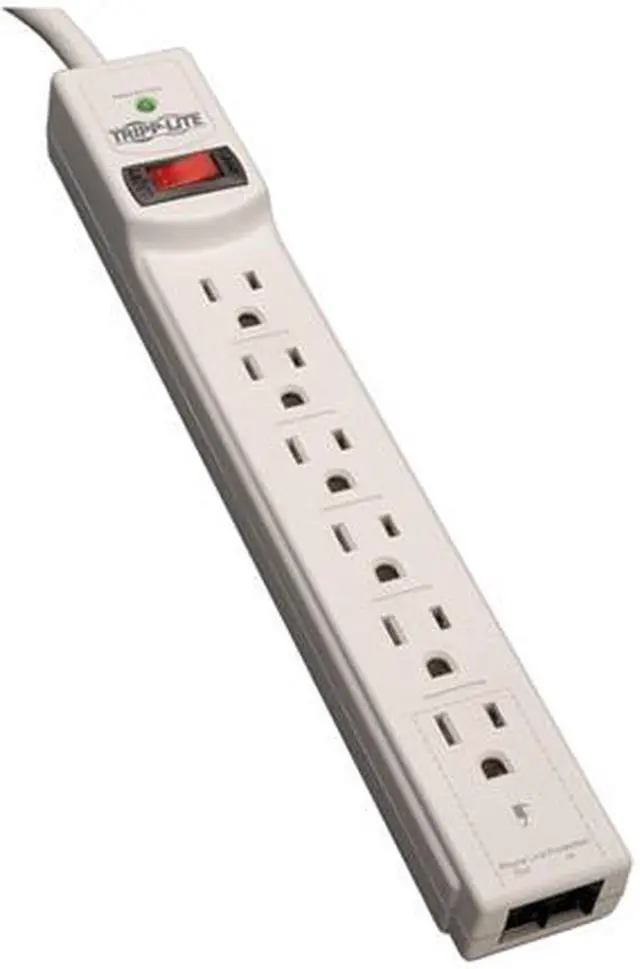 Alt view image 2 of 2 - TRIPP LITE TLP608TEL 8 Feet 6 Outlets 990 Joules Surge Suppressor