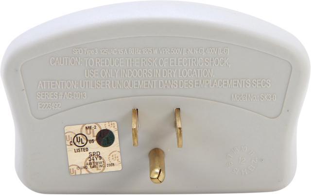 Alt view image 4 of 6 - Tripp Lite SK3-0 3 Outlet Direct Plug-In, 660 Joules Surge Suppressor