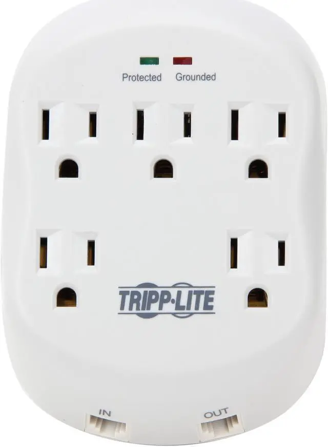 Alt view image 2 of 6 - TRIPP LITE SK5TEL-0 5 Outlets 1080 joules Wallmount Direct Plug-In Protect It! Surge Suppressor