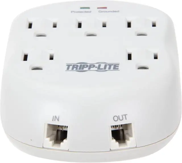 Alt view image 3 of 6 - TRIPP LITE SK5TEL-0 5 Outlets 1080 joules Wallmount Direct Plug-In Protect It! Surge Suppressor